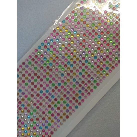 Стразы самоклеющиеся 4 мм на блистере (846 шт) микс, цена за упаковку